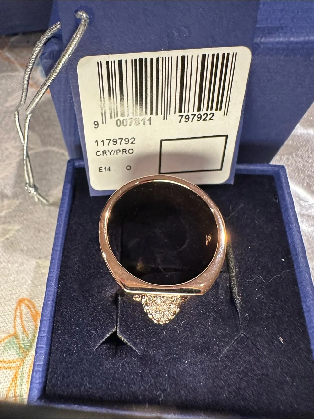 Swarovski Tactic Rose Gold Ring - 1179792 - NIB - Size 58 (7 1/2 US)